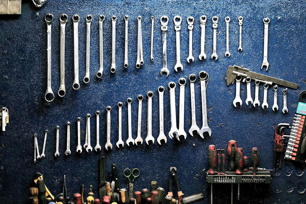 Tools lined up